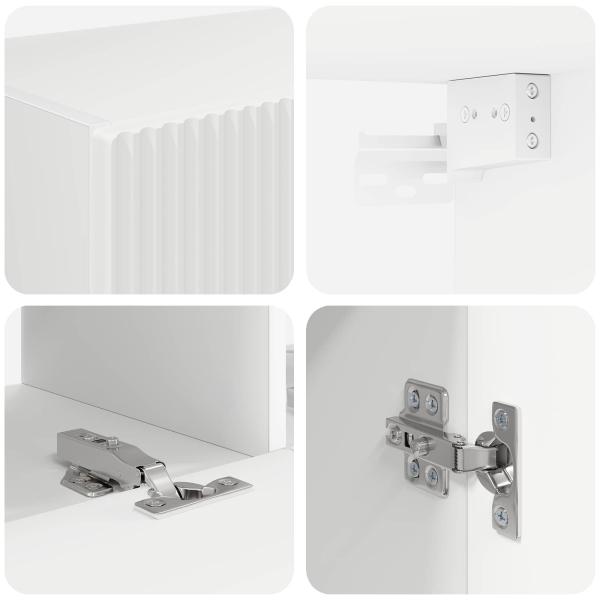 ARDEBO.de - TV-Schrankset Wandmontiert 6 pcs Weiß Holzwerkstoff