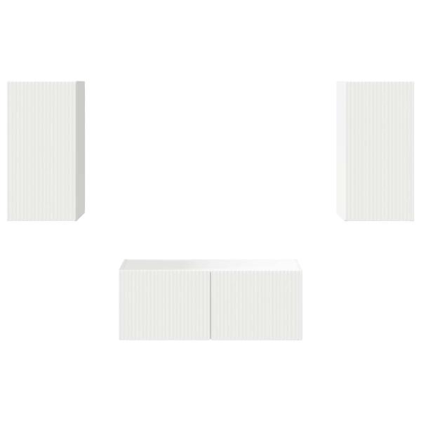 TV-Schrankset Wandmontiert 6 pcs Weiß Holzwerkstoff