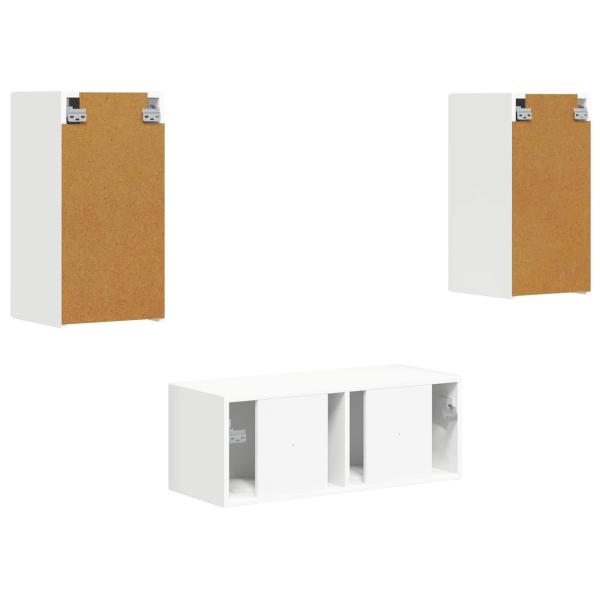 TV-Schrankset Wandmontiert 6 pcs Weiß Holzwerkstoff