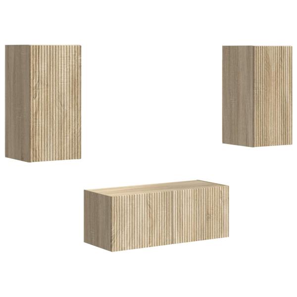 TV-Schrankset Wandmontiert 6 pcs Sonoma-Eiche Holzwerkstoff