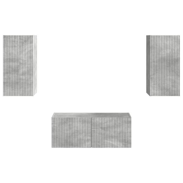 TV-Schrankset Wandmontiert 6 pcs Beton Grau Holzwerkstoff