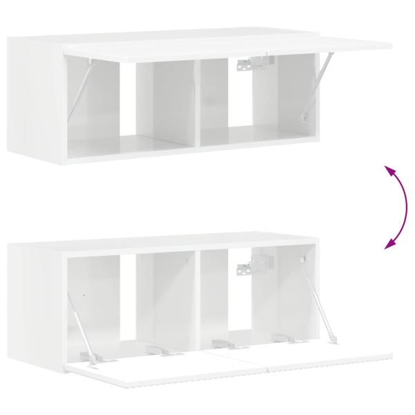 TV-Schrankset Wandmontiert 6 pcs Hochglanz Weiß Holzwerkstoff