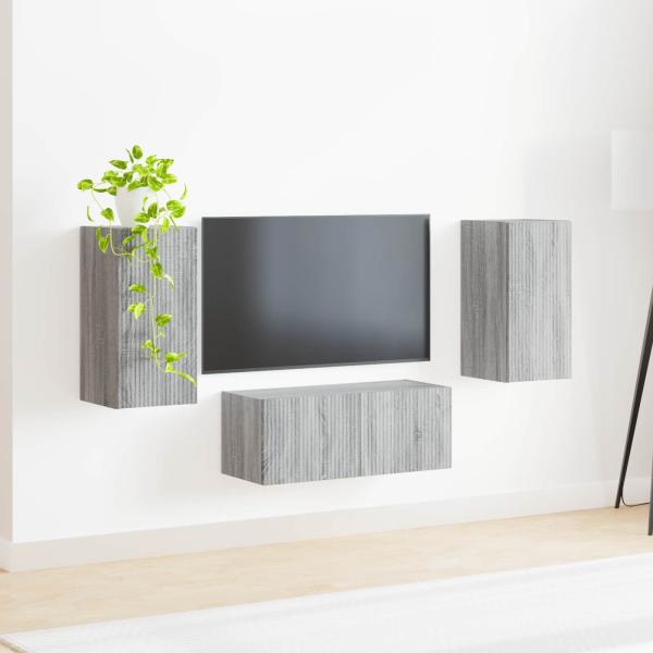 TV-Schrankset 6 stk. Graues Sonoma Holzwerkstoff