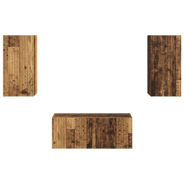 TV-Schrankset Wandmontiert 6 pcs Altholz Holzwerkstoff