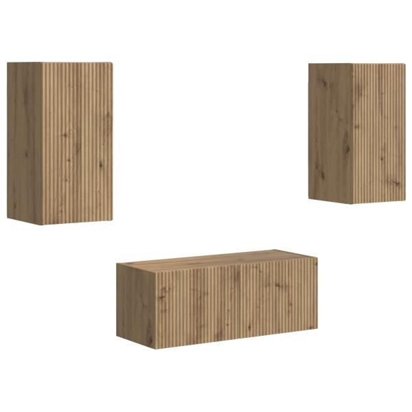 TV-Schrankset Wandmontiert 6 pcs Artisan-Eiche Holzwerkstoff