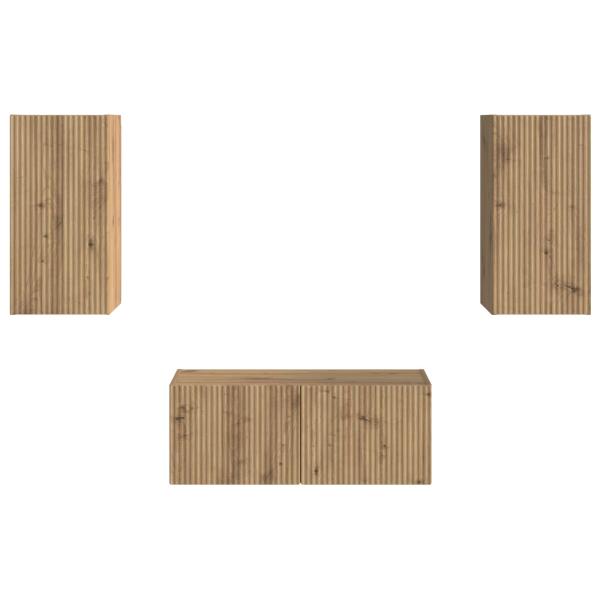 TV-Schrankset Wandmontiert 6 pcs Artisan-Eiche Holzwerkstoff