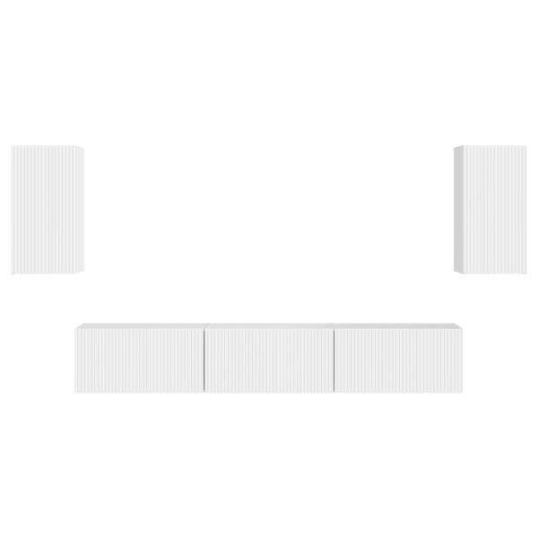 TV-Schrankset Wandmontiert 3 pcs Hochglanz Weiß Holzwerkstoff