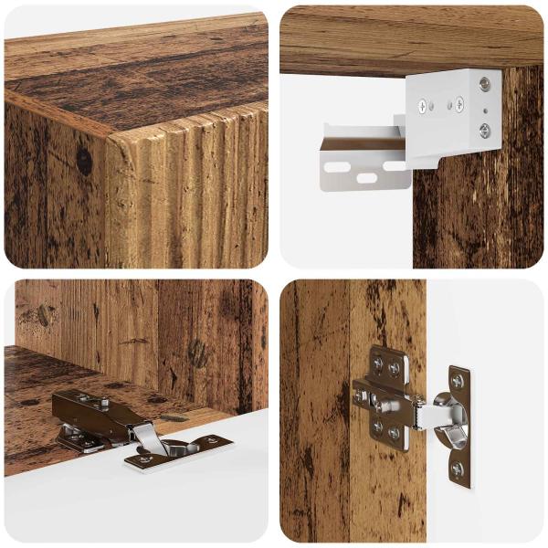 TV-Schrankset Wandmontiert 3 pcs Altholz Holzwerkstoff