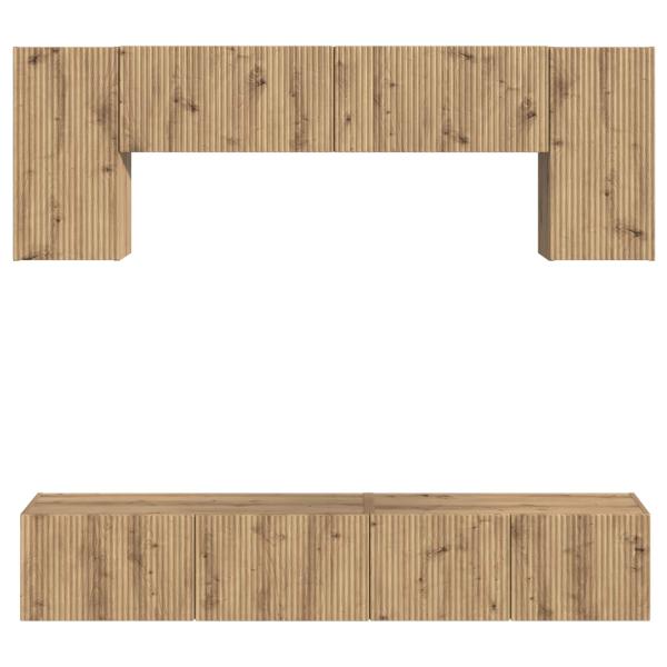 TV-Schrankset 4 pcs Geräucherte Eiche Holzwerkstoff
