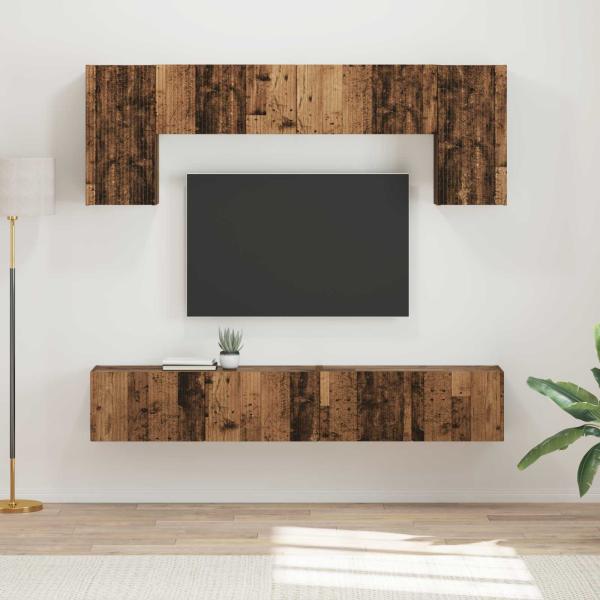 ARDEBO.de - TV-Schrankset 4 Stk. Altholz Holzwerkstoff