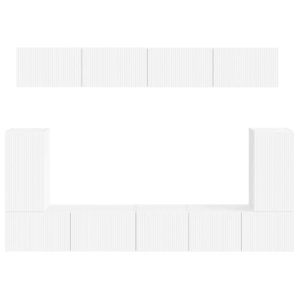 TV-Schrankset Wandmontiert 5 pcs Weiß Holzwerkstoff