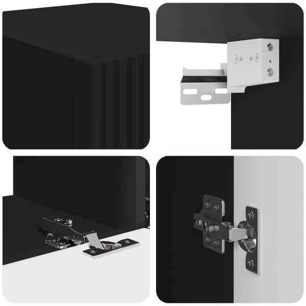 TV-Schrankset Wandmontiert 5 pcs Schwarz Holzwerkstoff