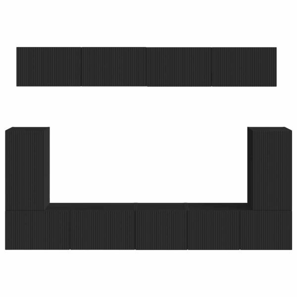 TV-Schrankset Wandmontiert 5 pcs Schwarz Holzwerkstoff