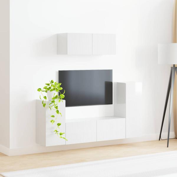 4 pcs Hochglanz Weiß