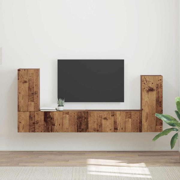 ARDEBO.de - TV-Schrankset 4 stk. Altholz Holzwerkstoff
