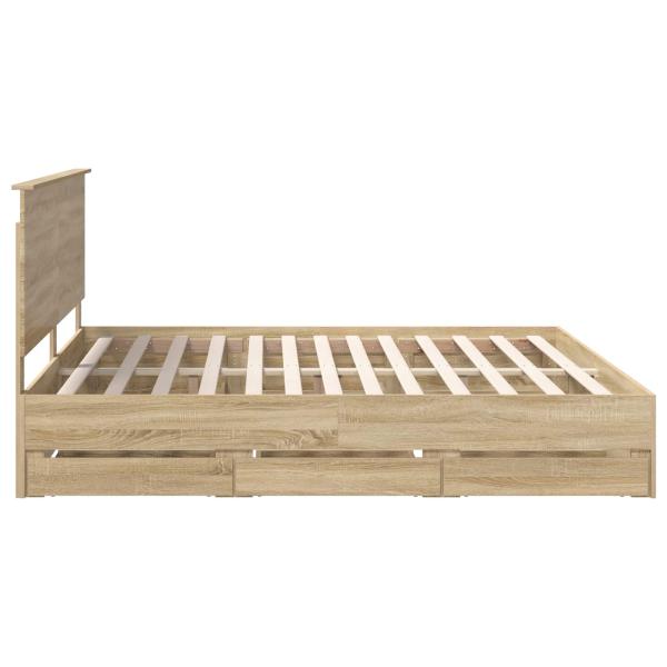 Bettrahmen Sonoma-Eiche 200 x 200 cm Ingenieurs Holz
