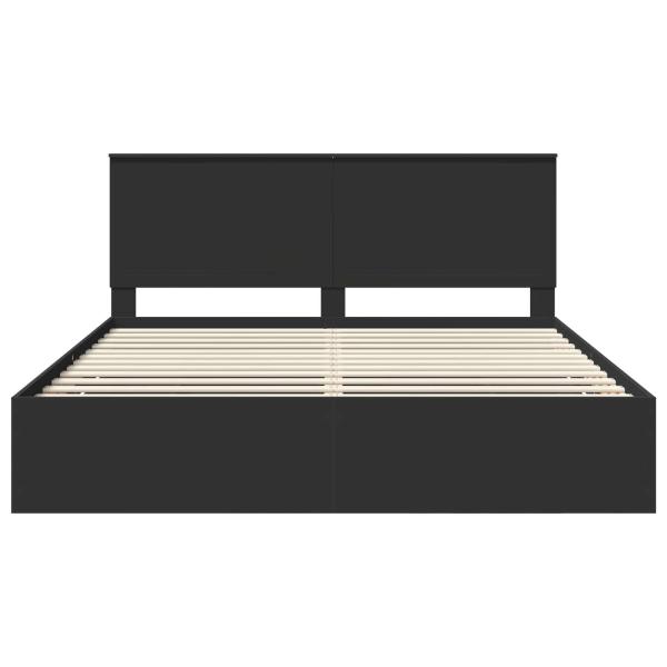 Bettrahmen mit Schubladen Schwarz 180 x 200 cm Ingenieurs Holz