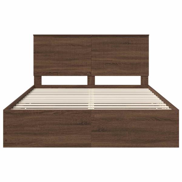 Bettrahmen Braun Eichen-Optik 150 x 200 cm Ingenieurs Holz