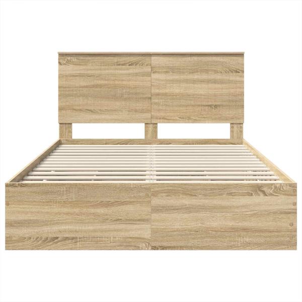 Bettrahmen Sonoma-Eiche 140 x 190 cm Ingenieurs Holz