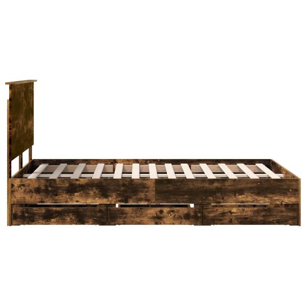 Bettrahmen Geräucherte Eiche 120 x 200 cm Ingenieurs Holz