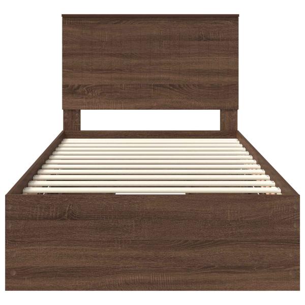 Bettrahmen Braun Eichen-Optik 100 x 200 cm Ingenieurs Holz