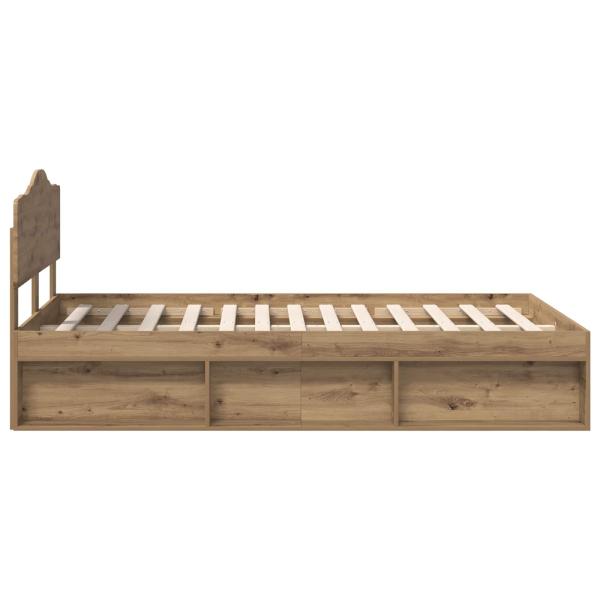 Bettrahmen mit Kopfteil Kunsthandwerk Eiche 120 x 200 cm