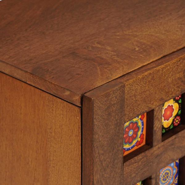 TV-Schränk mit Tür Walnuss 105 x 33,5 x 46 cm Massivholz Mango