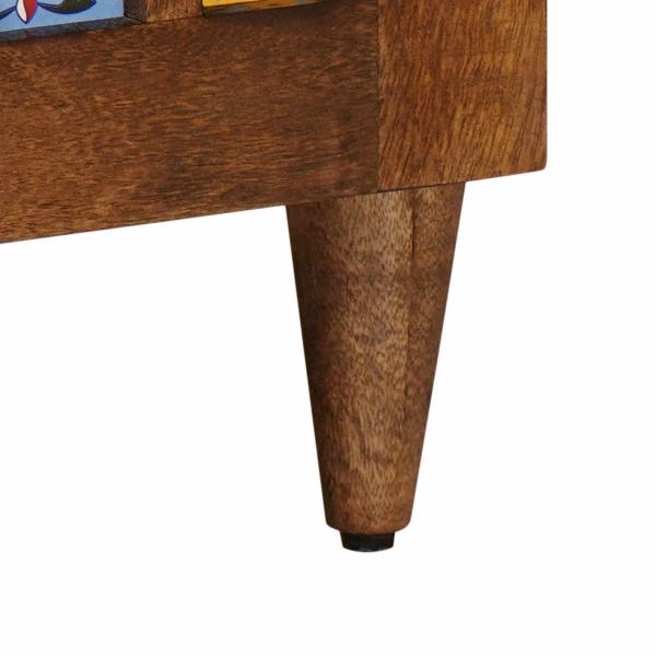 TV-Schränk mit Tür Walnuss 105 x 33,5 x 46 cm Massivholz Mango