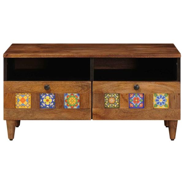 TV-Schränk mit Regal Walnuss 70 x 33,5 x 46 cm Massivholz Mango