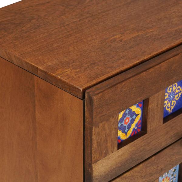 Nachttisch Braun 50 x 33 x 60 cm Massivholz Mango