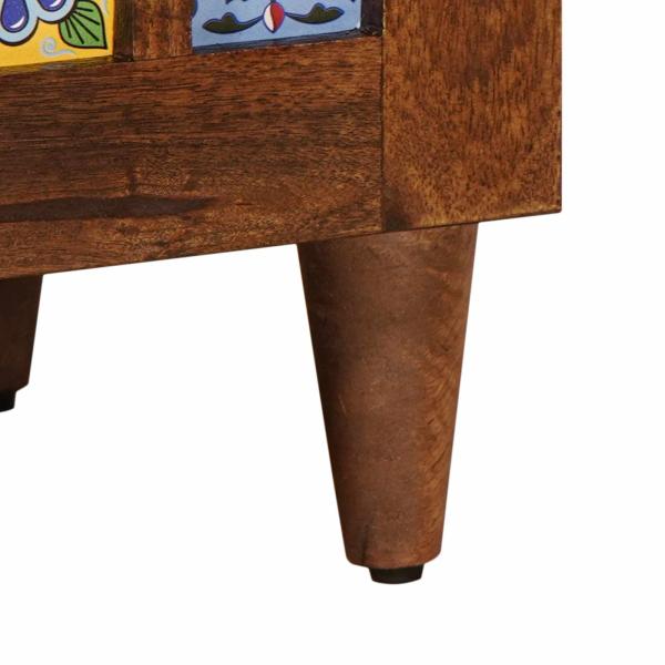 TV-Schränk mit Tür Walnuss 80 x 31,5 x 46 cm Massivholz Mango