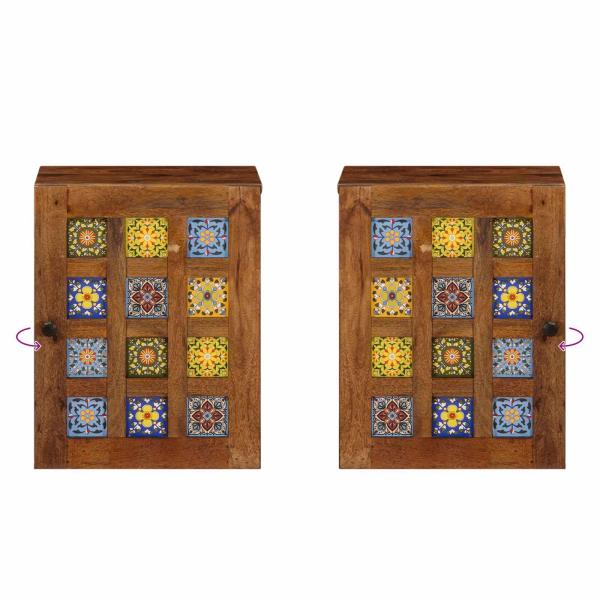 Badezimmer Hängeschrank mit Speicher Walnuss 38 x 33,5 x 48 cm