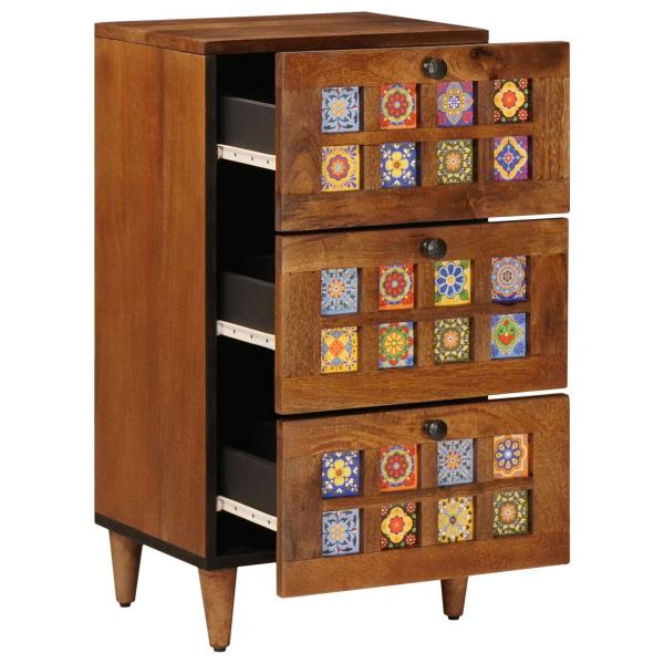 Sideboard Walnuss 40 x 33,5 x 75 cm Massivholz Mango