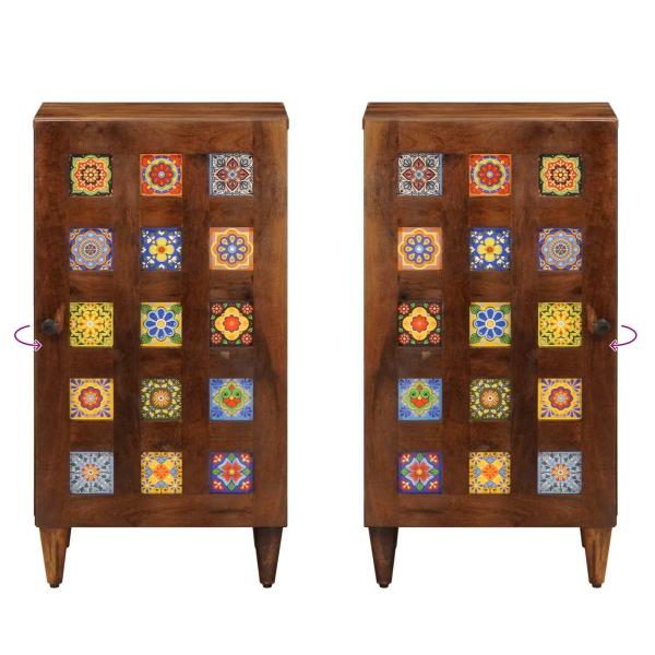 Sideboard mit Tür Walnuss 40 x 33,5 x 75 cm Massivholz Mango