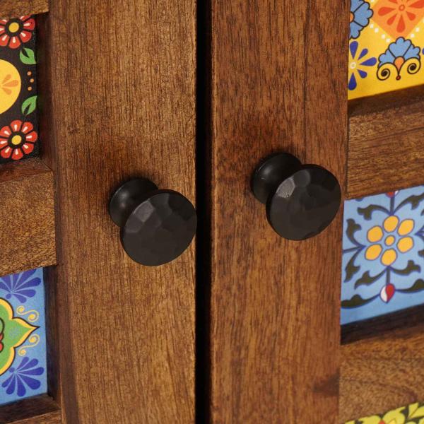 Sideboard mit Tür Walnuss 60 x 33,5 x 75 cm Massivholz Mango