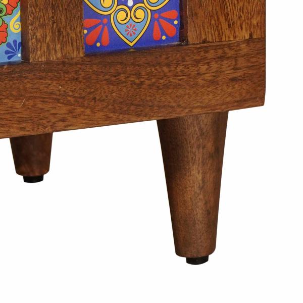 Highboard mit Tür Walnuss 60 x 33,5 x 100 cm Massivholz Mango