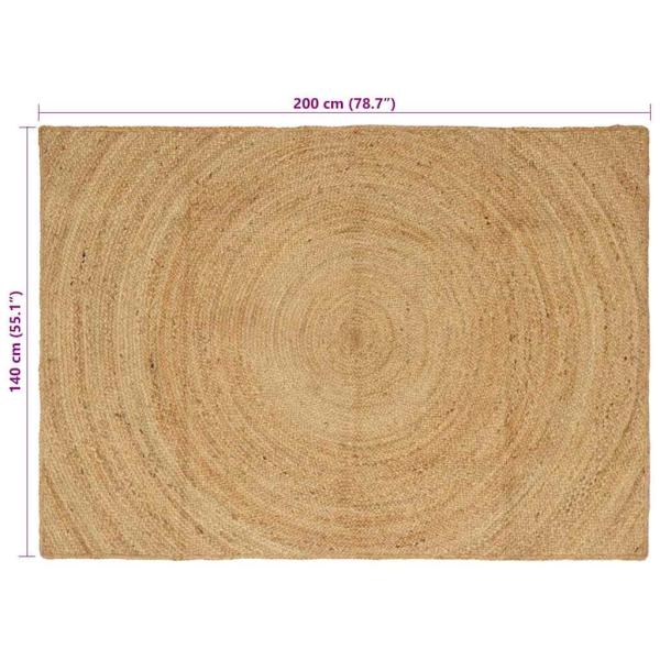 Teppich Braun 140 x 200 cm Jute