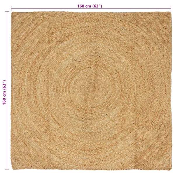 Teppich Braun 160 x 160 cm Jute