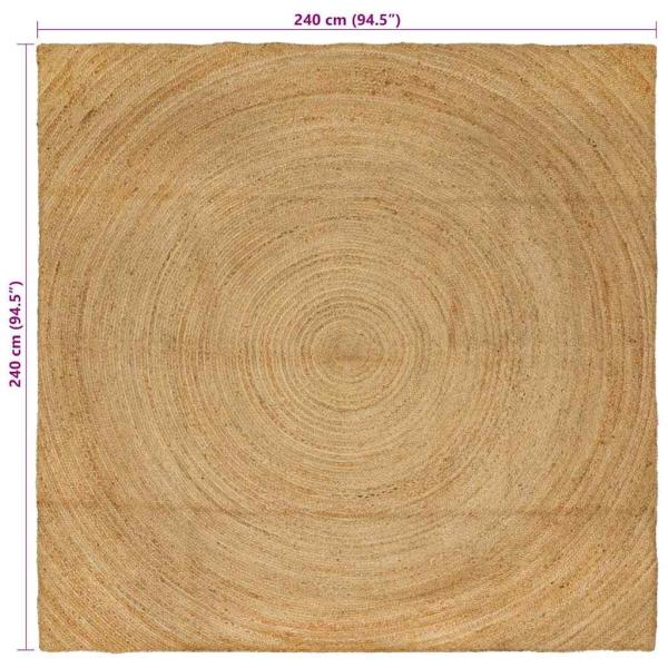 Teppich Braun 240 x 240 cm Jute