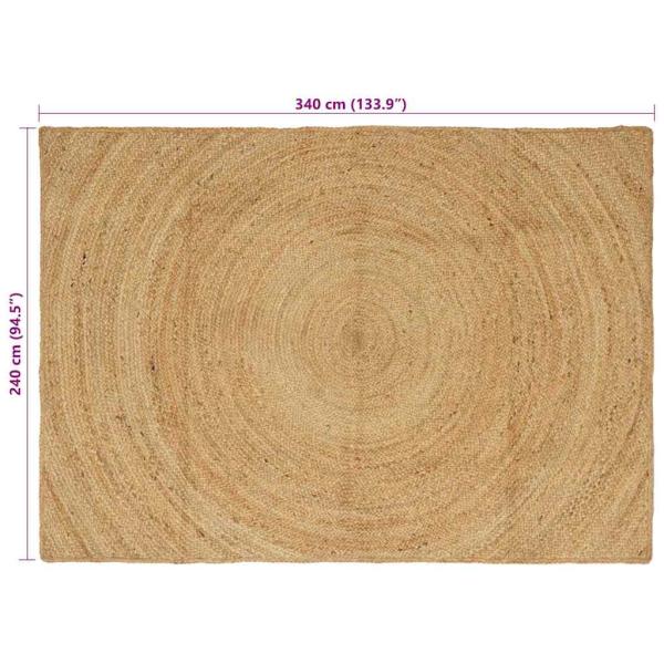 Teppich Braun 240 x 340 cm Jute