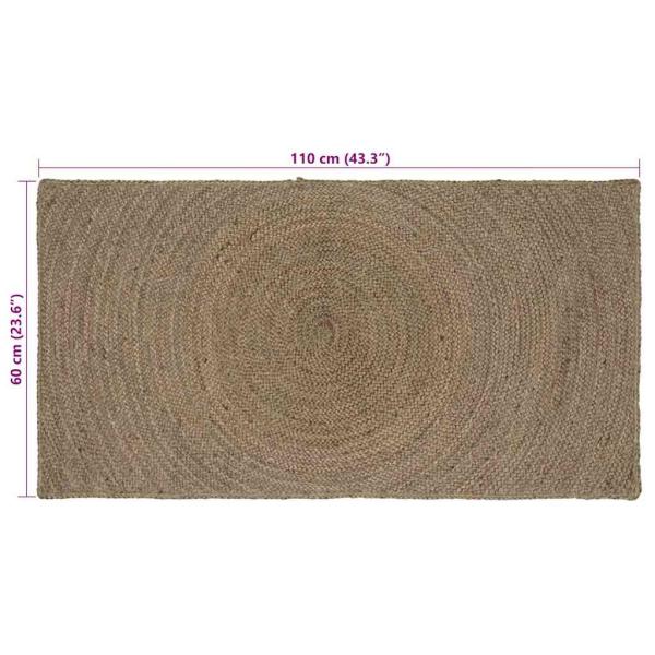 Teppich Grau 60 x 110 cm Jute