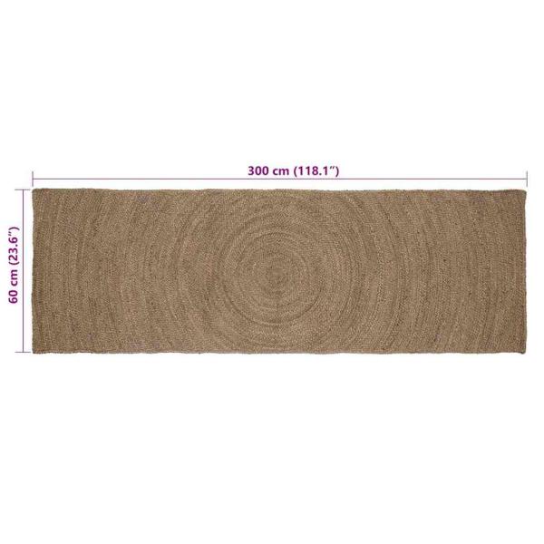 Teppich Grau 60 x 300 cm Jute