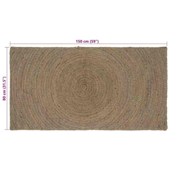 Teppich Grau 80 x 150 cm Jute