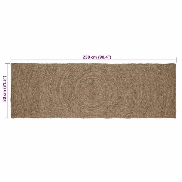 Teppich Grau 80 x 250 cm Jute