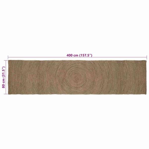 Teppich Grau 80 x 400 cm Jute