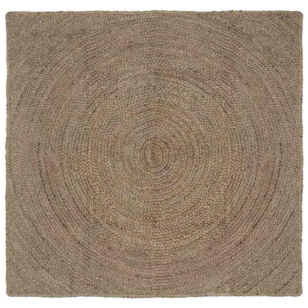 ARDEBO.de - Teppich Grau 120 x 120 cm Jute