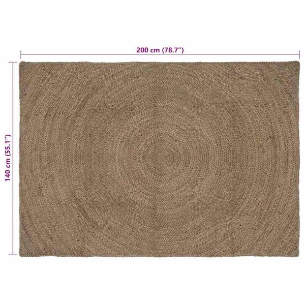 Teppich Grau 140 x 200 cm Jute