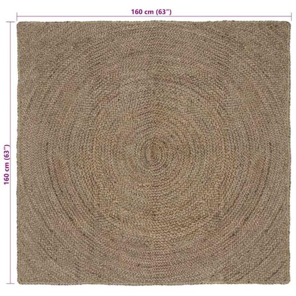 Teppich Grau 160 x 160 cm Jute