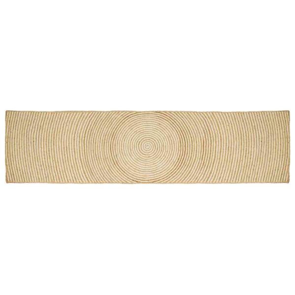 ARDEBO.de - Bereichsteppich Weiß 60 x 400 cm Jute
