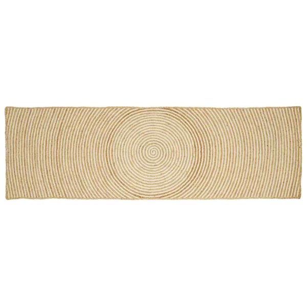 ARDEBO.de - Teppich Natürlich und Weiß 80 x 200 cm Jute